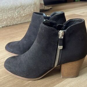 Faux suede booties